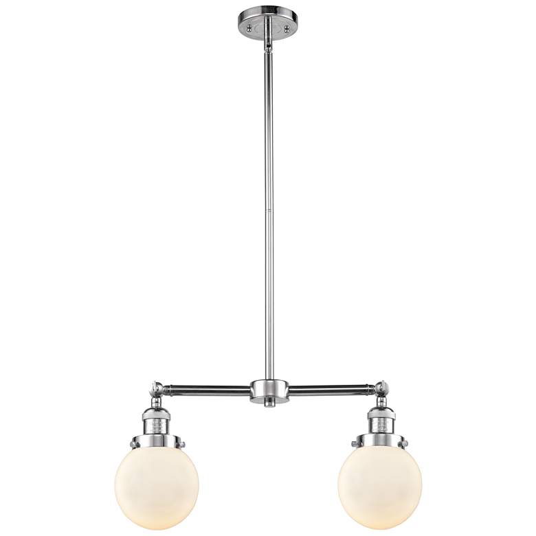 Image 1 Beacon - 2 Light 23" Island Light - Polished Chrome - Matte White Sha
