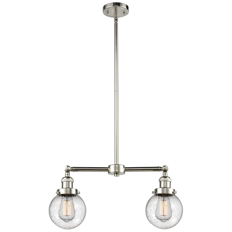 Image 1 Beacon - 2 Light 23" Island Light - Polished Nickel - Seedy Shade