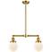 Beacon - 2 Light 23" Island Light - Satin Gold  - Matte White Shade