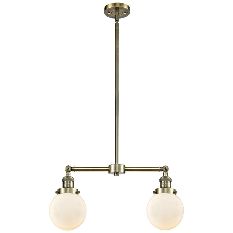 Image 1 Beacon - 2 Light 23" LED Island Light - Antique Brass - Matte White S