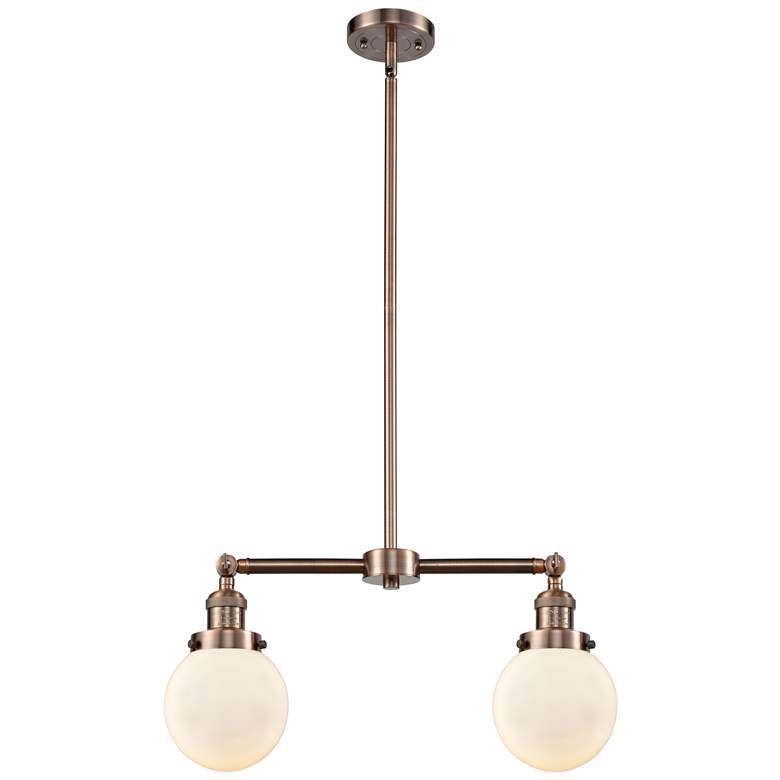Image 1 Beacon - 2 Light 23" LED Island Light - Antique Copper - Matte White