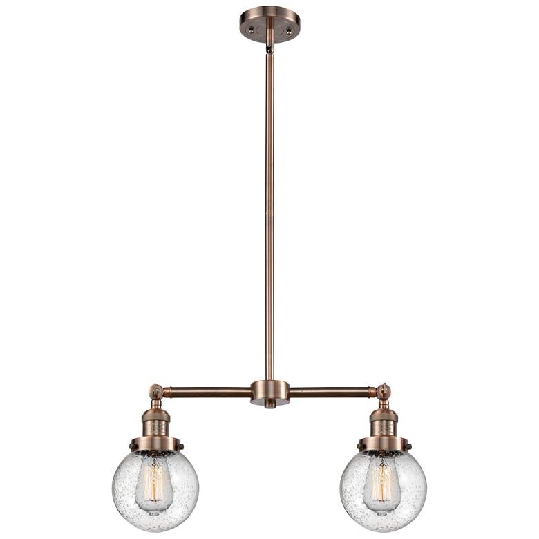 Image 1 Beacon - 2 Light 23" LED Island Light - Antique Copper - Seedy Shade