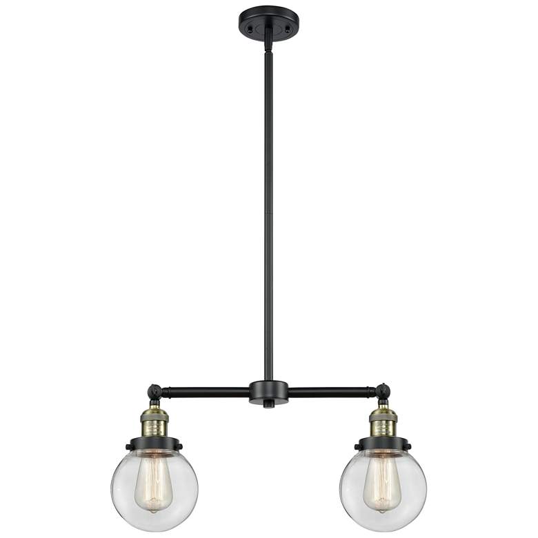 Image 1 Beacon - 2 Light 23" LED Island Light - Black Antique Brass - Clear S