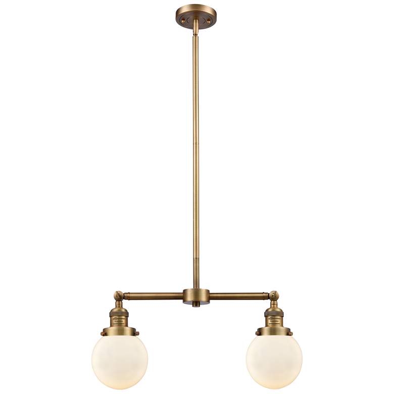 Image 1 Beacon - 2 Light 23" LED Island Light - Brushed Brass - Matte White S