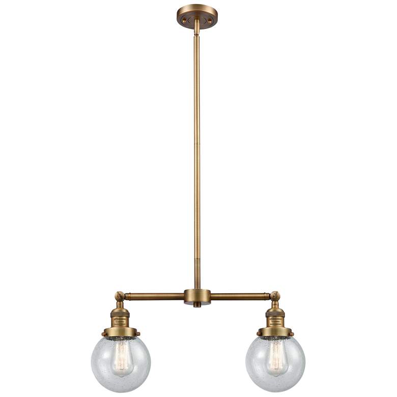 Image 1 Beacon - 2 Light 23" LED Island Light - Brushed Brass - Seedy Shade