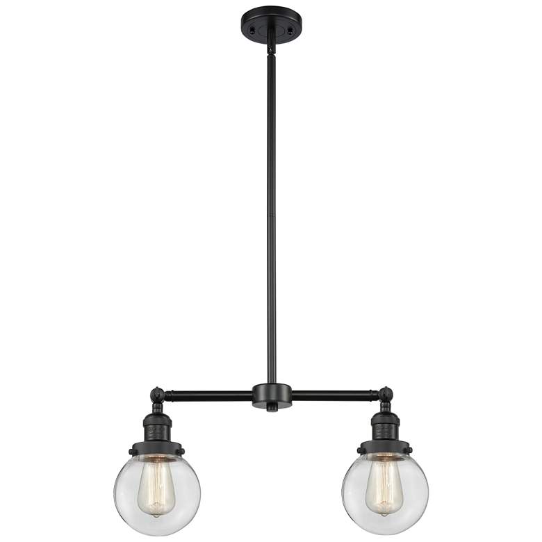 Image 1 Beacon - 2 Light 23" LED Island Light - Matte Black - Clear Shade