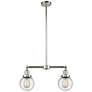 Beacon - 2 Light 23" LED Island Light - Polished Nickel  - Seedy Shade