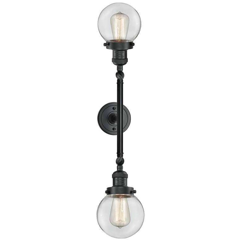 Image 1 Beacon 2 Light 6" LED Bath Light - Matte Black - Clear Shade