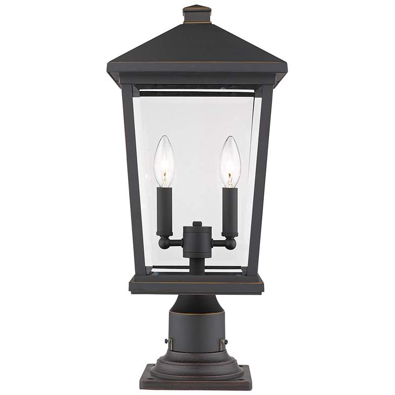 Image 1 Beacon 21 1/2"H Oil-Rubbed Bronze 2-Light Outdoor Pier Light