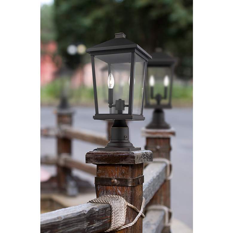 Image 3 Beacon 21 1/2"H Oil-Rubbed Bronze 2-Light Outdoor Pier Light more views