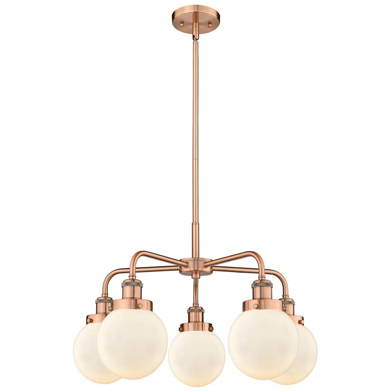 Image 1 Beacon 24 1/2" Wide Antique Copper 5-Light Chandelier