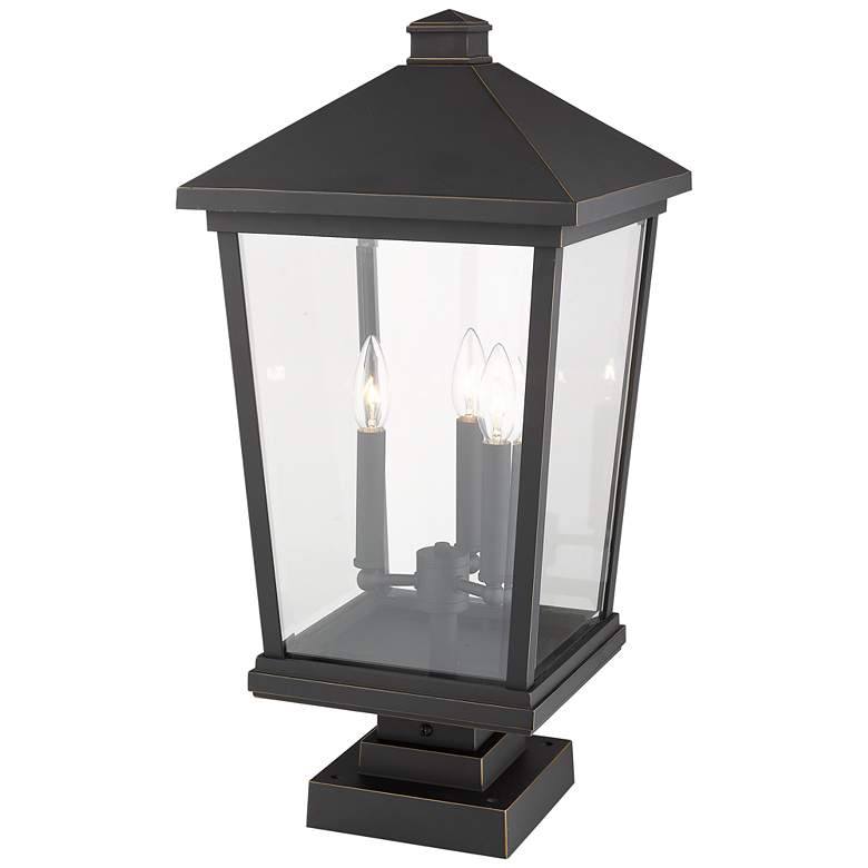 Image 3 Beacon 24 3/4 inchH Oil-Rubbed Bronze 3-Light Outdoor Pier Light more views