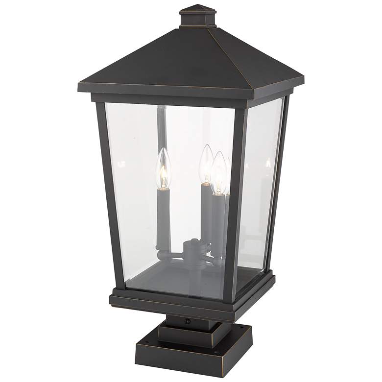 Image 3 Beacon 24 3/4"H Oil-Rubbed Bronze 3-Light Outdoor Pier Light more views