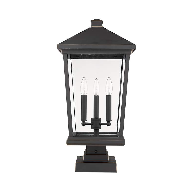 Image 6 Beacon 24 3/4"H Oil-Rubbed Bronze 3-Light Outdoor Pier Light more views