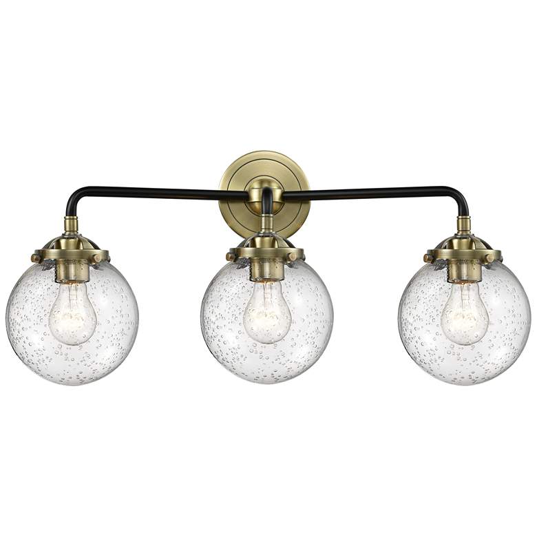 Image 1 Beacon 24" Wide Black and Brass 3-Light Bath Light