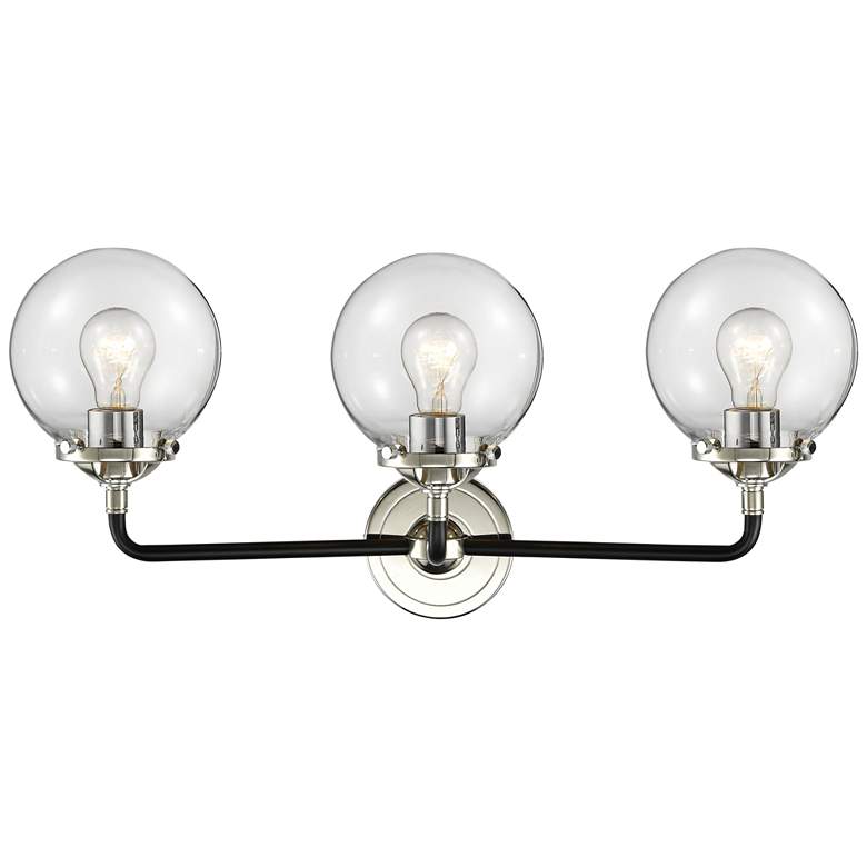 Image 3 Beacon 24" Wide Black and Polished Nickel 3-Light Bath Light more views