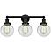Beacon 24" Wide Matte Black Clear Glass 3-Light Bath Light