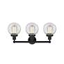 2_Beacon 24" Wide Matte Black Clear Glass 3-Light Bath Light more views