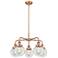 Beacon 24"W 5 Light Antique Copper Stem Hung Chandelier w/ Clear Shade
