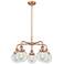 Beacon 24"W 5 Light Antique Copper Stem Hung Chandelier w/ Clear Shade
