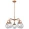 Beacon 24"W 5 Light Antique Copper Stem Hung Chandelier w/ Seedy Shade