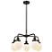 Beacon 24"W 5 Light Oil Rubbed Bronze Stem Hung Chandelier w/ White Sh