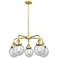 Beacon 24"W 5 Light Satin Gold Stem Hung Chandelier With Seedy Glass S