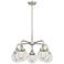 Beacon 24"W 5 Light Satin Nickel Stem Hung Chandelier w/ Clear Glass S