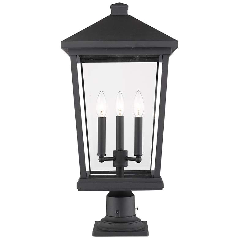 Image 1 Beacon 25 1/4" High Black Outdoor Post Light with Pier Mount Adapter