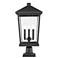Beacon 25 1/4" High Black Outdoor Post Light with Pier Mount Adapter