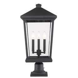 Beacon 25 1/4" High Black Outdoor Post Light with Pier Mount Adapter