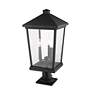 3_Beacon 25 1/4" High Black Outdoor Post Light with Pier Mount Adapter more views