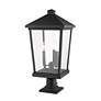 4_Beacon 25 1/4" High Black Outdoor Post Light with Pier Mount Adapter more views