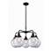 Beacon 26"W 5 Light Matte Black Stem Hung Chandelier With Clear Glass
