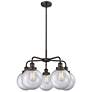 Beacon 26"W 5 Light Oil Rubbed Bronze Stem Hung Chandelier w/ Clear Sh