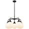 Beacon 26"W 5 Light Oil Rubbed Bronze Stem Hung Chandelier w/ White Sh