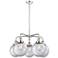 Beacon 26"W 5 Light Polished Chrome Stem Hung Chandelier w/ Clear Shad