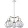 Beacon 26"W 5 Light Polished Nickel Stem Hung Chandelier w/ Clear Shad