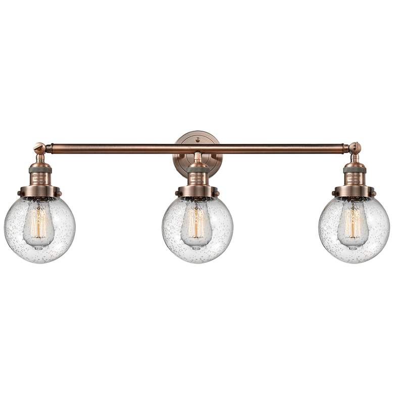 Image 1 Beacon 3 Light 30" Bath Light - Antique Copper - Seedy Shade