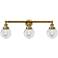 Beacon 3 Light 30" Bath Light - Brushed Brass - Clear Shade