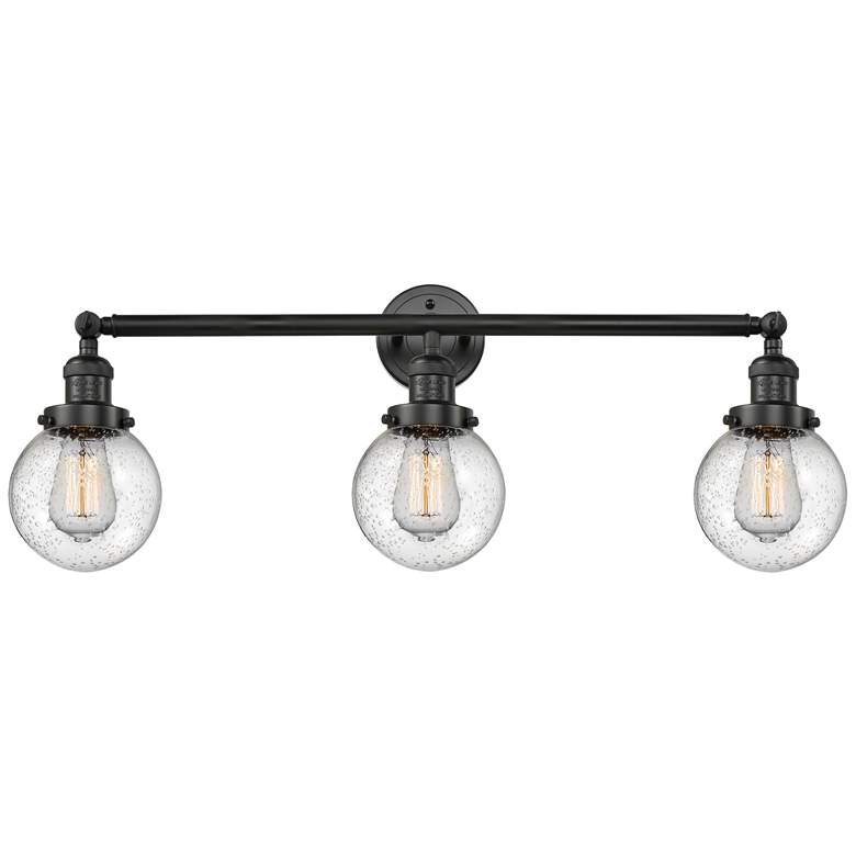 Image 1 Beacon 3 Light 30" Bath Light - Matte Black - Seedy Shade
