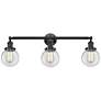 Beacon 3 Light 30" Bath Light - Oil Rubbed Bronze - Clear Shade