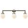 Beacon 3 Light 30" Bath Light - Polished Nickel - Matte White Shade