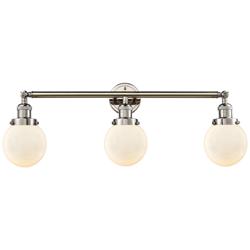 Beacon 3 Light 30" Bath Light - Polished Nickel - Matte White Shade
