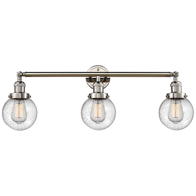 Image 1 Beacon 3 Light 30" Bath Light - Polished Nickel - Seedy Shade