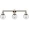 Beacon 3 Light 30" Bath Light - Polished Nickel - Seedy Shade