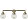 Beacon 3 Light 30" LED Bath Light - Antique Brass - Clear Shade