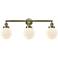 Beacon 3 Light 30" LED Bath Light - Antique Brass - Matte White Shade