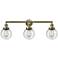 Beacon 3 Light 30" LED Bath Light - Antique Brass - Seedy Shade