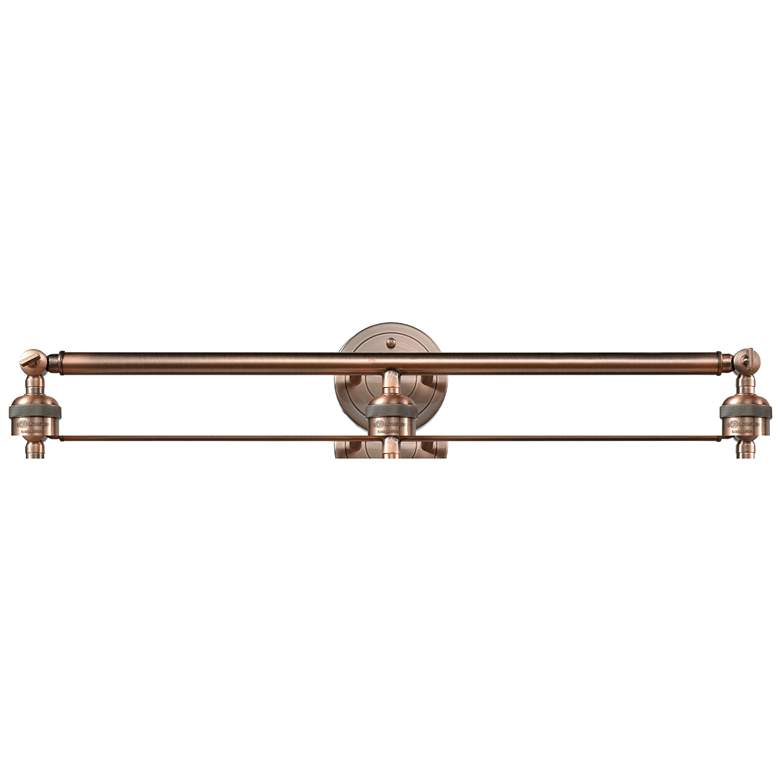 Image 1 Beacon 3 Light 30" LED Bath Light - Antique Copper - Matte White Shade